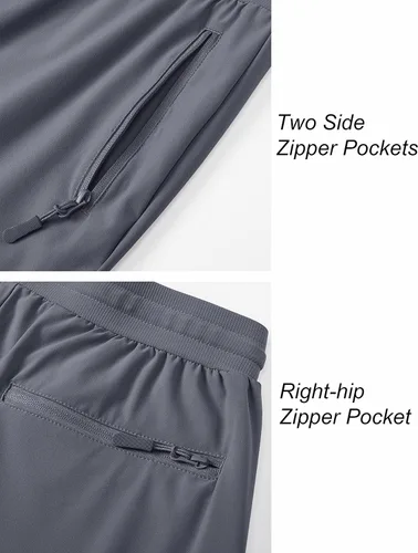 Vista 6 de MAGCOMSEN Pantalones de senderismo para mujer, de secado rápido, ligeros, con cintura elástica, con bolsillos con cremallera