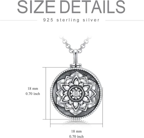Vista 5 de SOULMEET Joyería de cremación para cenizas collar de urna de plata de ley para cenizas mujeres y hombres joyería de recuerdos para mantener a