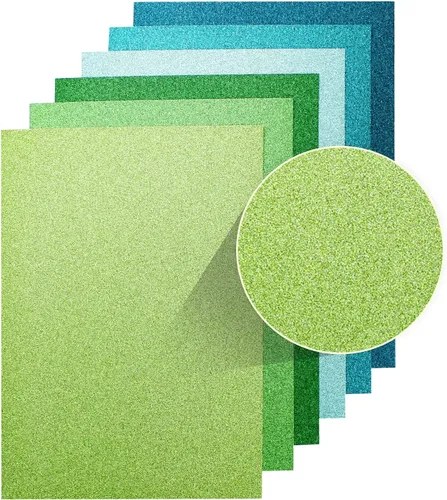 Vista 8 de Papel de cartulina con purpurina, 30 hojas de papel con purpurina de 8.82 oz/m², papel de manualidades brillante A4 de primera calidad, cartulina