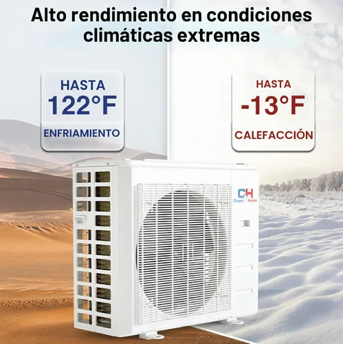 Vista 4 de Cooper & Hunter Sistema de aire acondicionado/calefacción mini split de conducto delgado oculto de 9,000 BTU, bomba de agua incorporada, precargada