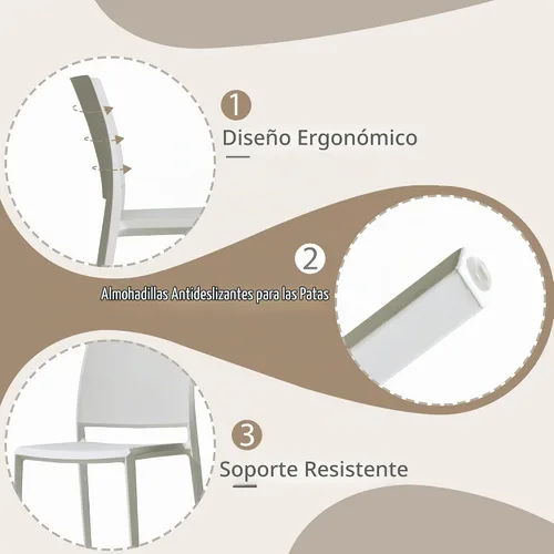 Vista 4 de LESHI Silla de comedor moderna apilable de plástico con respaldo sin brazos para comedor, sala de estar, jardín, patio, balcón, escritorio