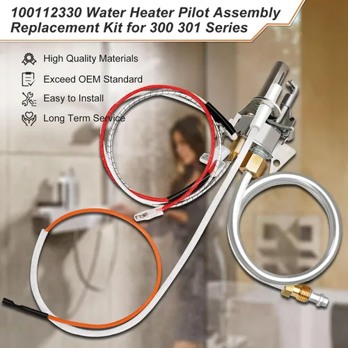 Vista 3 de Actualización 100112330 Conjunto de Piloto de Calentador de Agua, Reemplaza 9007876 Termopila, Compatible con Piezas de Calentador de Agua Whirlpool