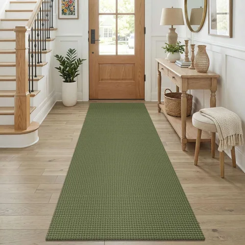 Vista 135 de KOZYFLY - Tapete para puerta de interior, lavable, pequeña, antideslizante, con respaldo de goma, felpudo de algodón para el hogar, color negro