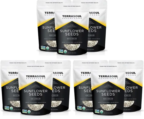 Vista 8 de Terrasoul Superfoods Semillas de girasol orgánicas, 4 libras (paquete de 4) - Hulled Frescas Vitamina E