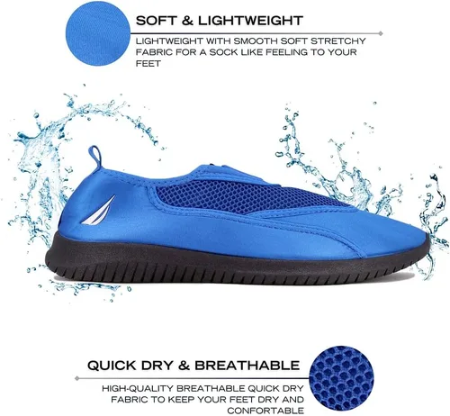 Vista 2 de Nautica Zapatos de agua para hombre y mujer, secado rápido, calcetines acuáticos antideslizantes, cómodos, zapatos descalzos para playa, natación