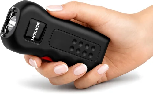 Vista 3 de Police Stun Gun Burn Pepper Spray Combo Mujeres Hombres Autodefensa - 512 Negro