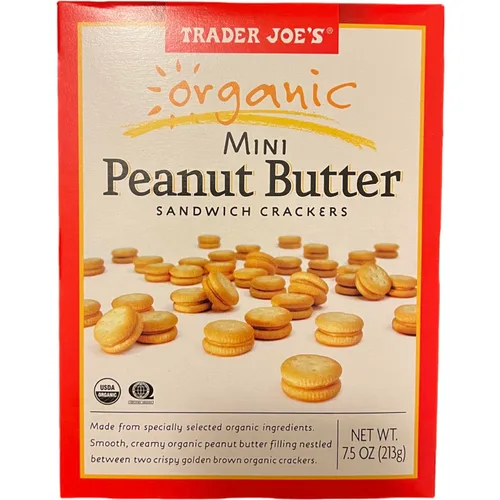 Vista 5 de Trader Joe's Mini galletas de sándwich de mantequilla de maní orgánicas (paquete de 2)