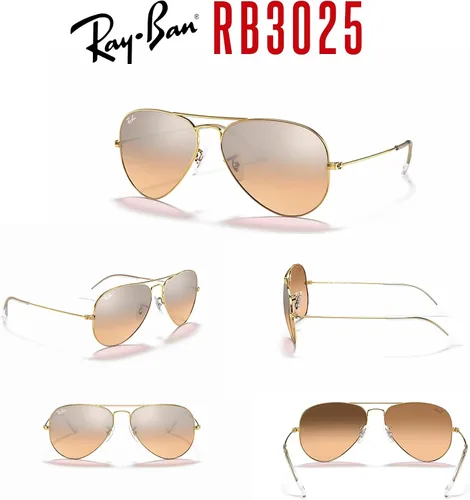 Vista 87 de Ray-Ban RB3025 - Lentes de sol de aviador de metal para hombre y mujer + paquete con kit de cuidado de gafas iWear de diseñador