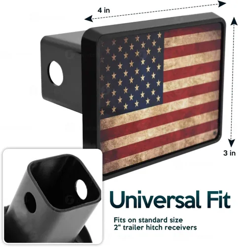 Vista 3 de ZONETECH Cubierta de enganche táctica con logotipo de la bandera estadounidense – Calidad premium gruesa duradera novedad bandera americana enganche
