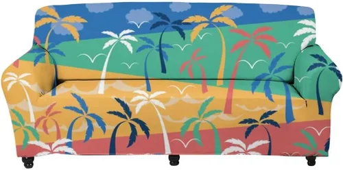 Vista 11 de Horeset Funda elástica para sofá de 1 cojín, diseño floral colorido con espuma antideslizante y parte inferior elástica