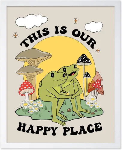 Vista 9 de Poster Master All That Is Meant To Be Poster - Retro Frog on Mushroom Print - Meditation Art - Motivational Design - Preppy Print - Trendy Decor