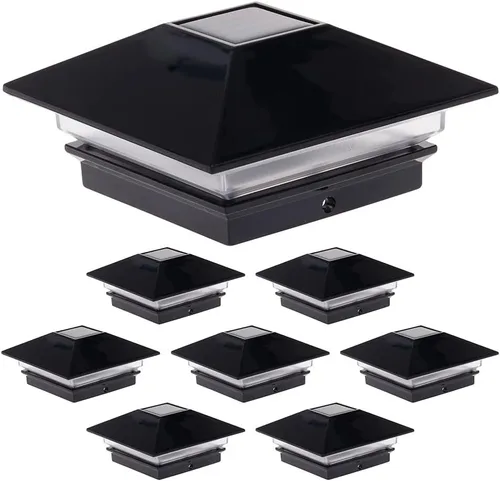 Vista 8 de Postes solares GreenLighting Nominal 4 x 4 Slim LED, lámpara con remate para postes de madera, Bronce