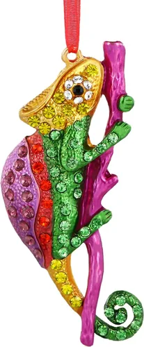 Vista 14 de Adornos de Rana Verde para Árbol de Navidad - Adornos de Rana de Navidad de Metal Adornos de Rana Verde Weihnachtsgurke Decoración de Navidad