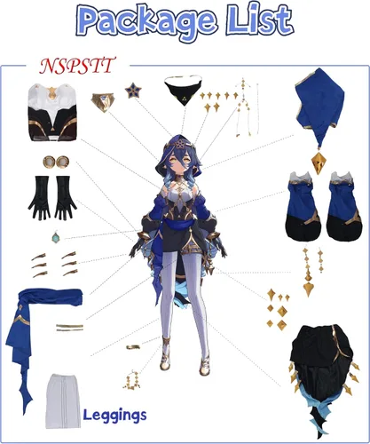 Vista 3 de NSPSTT Genshin Impact Furina Cosplay Focalors Costume Lynette Genshin Cosplay Full Set