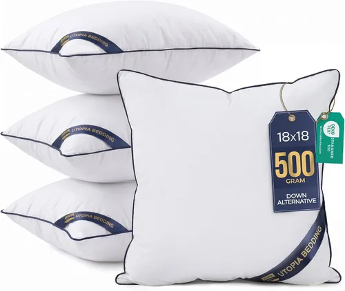 Vista 15 de Utopia Bedding - Relleno de almohadas decorativas (paquete de 2, color blanco), almohadas para sofá, cama y sofá de 12 x 12 pulgadas, relleno