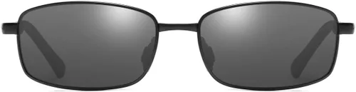 Vista 2 de ZHILE Gafas de sol polarizadas con marco de metal rectangular estilo clásico de gran