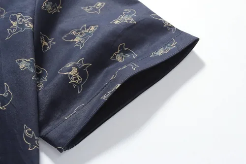 Vista 4 de SSLR Camisas casuales de manga corta con botones para hombre