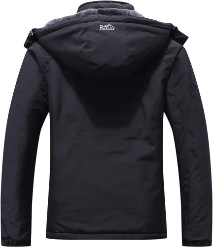 Vista 2 de Pooluly - Chaqueta de invierno para esquísnowboard para mujer, con capucha, impermeable, rompeviento
