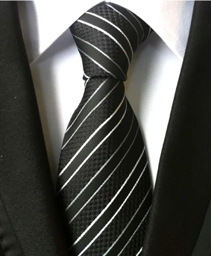 Vista 155 de Secdtie Corbata clásica de seda tejida jacquard a rayas para hombre