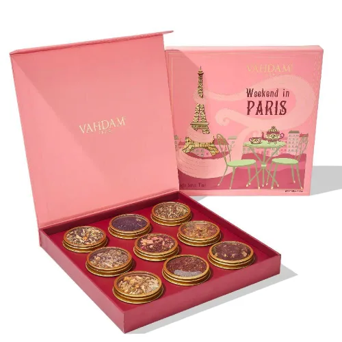 Vista 9 de VAHDAM - Juego de regalo de té de fin de semana en Londres, caja de regalo de edición de viaje, 9 variedades de Chai y té negro, sin gluten, sin OMG