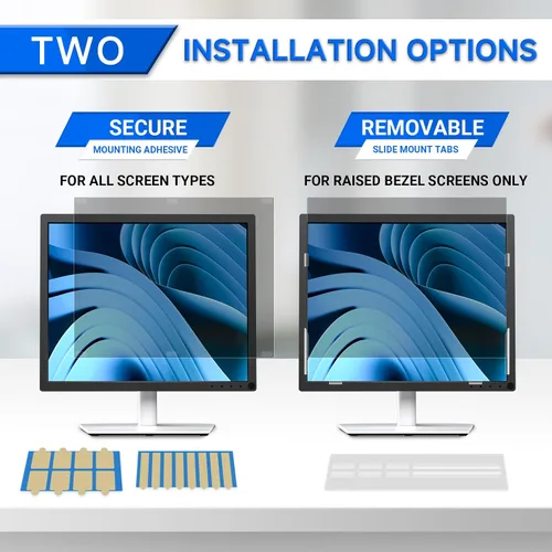 Vista 5 de Paquete de 2 pantallas de privacidad para monitor de computadora, relación de aspecto 5:4 de 19 pulgadas; antiespía, luz azul, deslumbramiento