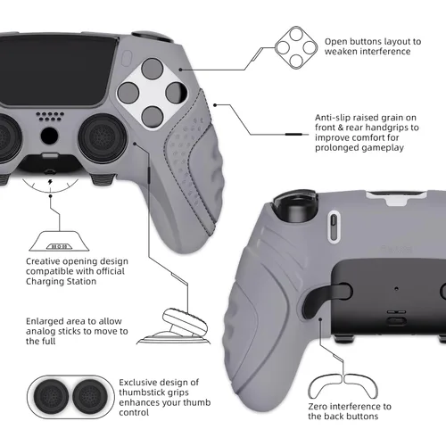Vista 21 de PlayVital Guardian Edition Anti-Slip Ergonomic Silicone Cover Case for ps5 Edge Controller, Soft Rubber Protector Skin for ps5 Edge Wireless