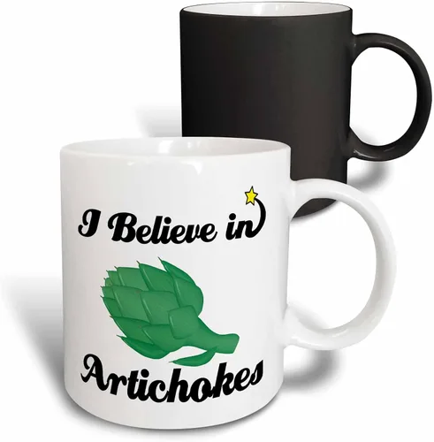 Vista 12 de 3dRose I Believe in Artichokes - Taza de dos tonos, 11 onzas, negro/blanco 2-Negro/Blanco