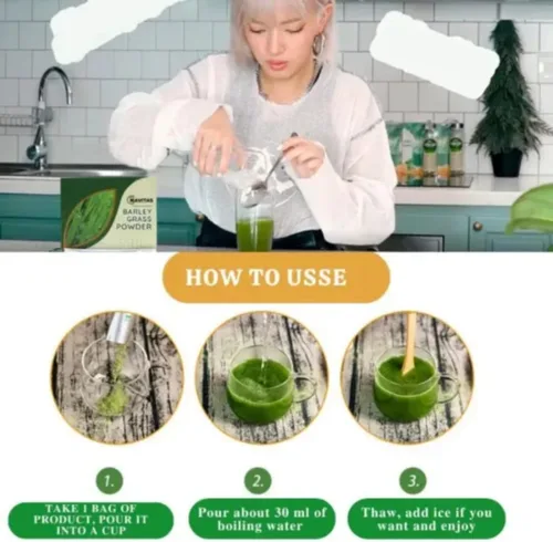 Vista 5 de linnavarv Naveta - Polvo de hierba de cebada 100% puro y orgánico, Naveta Pure Organic Barley Grass Juice Powder Japan, 20 paquetes/caja