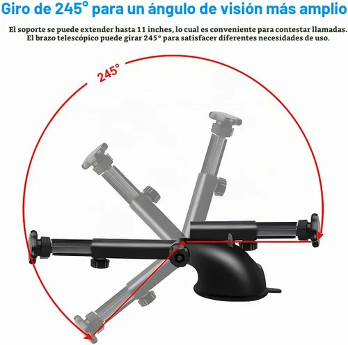 Vista 4 de HZEL Soporte Magnético para Teléfono de Coche, Montaje de Teléfono Celular para Parabrisas y Tablero del Vehículo, Ventosa Manos Libres Accesorios