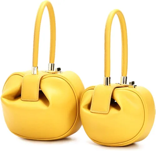 Vista 7 de Mn&Sue Bolso de mano de cuero genuino con asa superior para mujer, bolso de noche, fiesta, graduación, boda