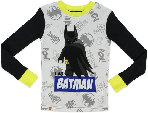 Vista 2 de LEGO Batman Movie - Conjunto de pijama para niño, 4 piezas, 100% algodón, tallas 4 a 10