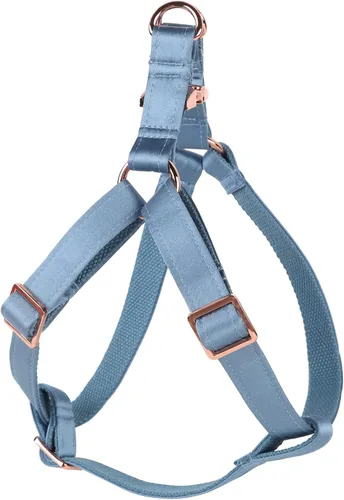 Vista 8 de Lionet Paws Arnés para perro, arnés de nailon de seda ajustable sin tirones con hebilla de metal para perros pequeños, fácil caminar, verde oscuro