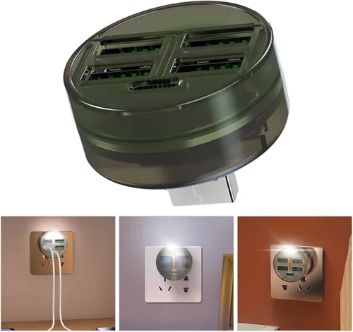 Vista 2 de Hub USB 4 puertos USB hembra 1 tipo C hembra adaptador de extensión Hub de alta velocidad USB Splitter para PC portátil