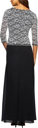Vista 2 de Alex Evenings - Vestido de una pieza simulada con corpiño de encaje elástico de manga 34para mujer