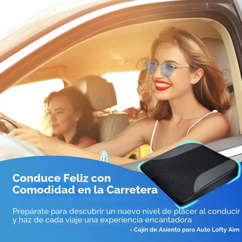 Vista 2 de Lofty Aim Cojín de asiento de automóvil, cómoda almohada de asiento de espuma viscoelástica para conducir, alivio del dolor de espalda y ciática