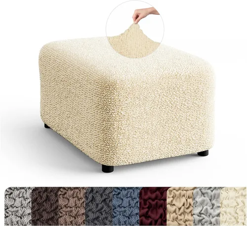 Vista 13 de PAULATO BY GA.I.CO. Funda otomana – Funda para taburete – Funda de puf – Funda de tela de poliéster suave – 1 pieza de forma elástica y elegante