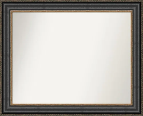Vista 631 de Amanti Art Espejo personalizado, espejo de baño negro puente, espejo de pared o espejo de tocador de baño sobre el fregadero (26 x 26 pulgadas)