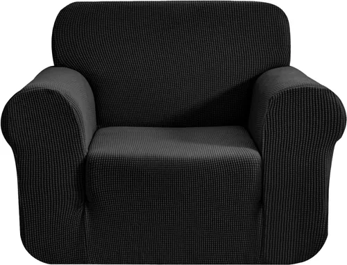 Vista 19 de CHUN YI - Funda elástica de 1 pieza para sillón grande, funda protectora suave de Jacquard con elastano, detalle de cuadros y parte inferior