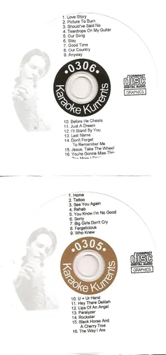 Vista 5 de KARAOKE KURRENTS 6 Disk CDG Set Current 2007 - June 2009 Pop Country Rock Urban 100 songs