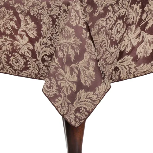 Vista 10 de Ultimate Textile -2 Pack- Miranda 72 x 120-Inch Rectangular Damask Tablecloth - Jacquard Weave, Black