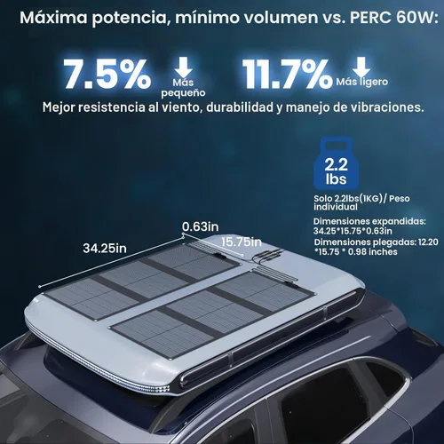 Vista 5 de FlexSolar Panel solar tipo N de 120 W (paquete de 2 unidades de 60 W), 25% de alta eficiencia, IP67 impermeable, celda de corte medio, cargador