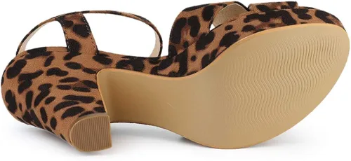 Vista 5 de Allegra K Sandalias de plataforma con tacón grueso para mujer
