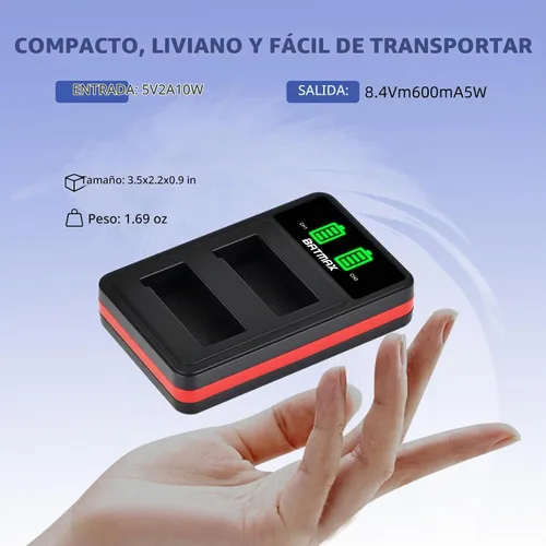 Vista 7 de Batmax Batería EN-EL9 (paquete de 2) y cargador dual USB compacto para cámaras Nikon EN-EL9, EN-EL9a y Nikon D40 D40x D60 D3000 D5000