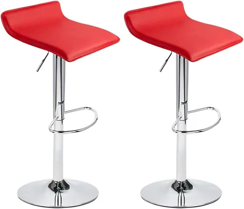 Vista 8 de Taburetes de bar ajustables, taburete de bar ajustable de piel sintética, giratorio, cromado, juego de 2 sillas de comedor (negro, 1)