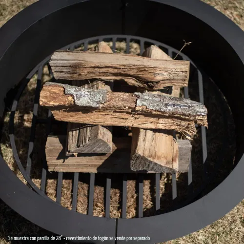Vista 7 de TITAN GREAT OUTDOORS Rejilla redonda para fogatas de ceniza y brasa, resistente, de acero de 1/2 pulgada, elevada, para leña, para chimeneas