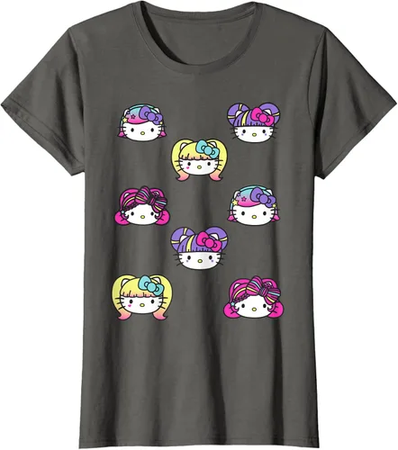 Vista 8 de hello kitty Kawaii Multi peinado Tee, Azul (Heather blue)