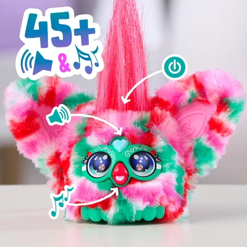 Vista 3 de FURBY Furblets - Paquete de 2 mini amigos navideños Pep-Mint & Sno-Flay, juguetes electrónicos de peluche para niñas y niños de 6 años en adelante