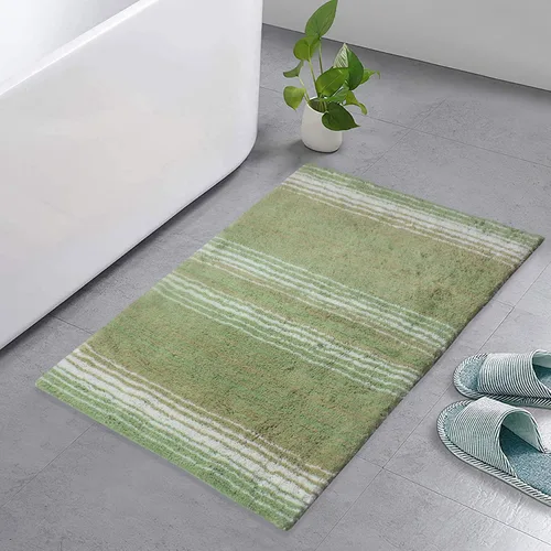 Vista 31 de Home Weavers Gradation Collection - Alfombra de baño 100% algodón, suave y absorbente, antideslizante, lavable a máquina, rectangular, 17 x 24 Beige