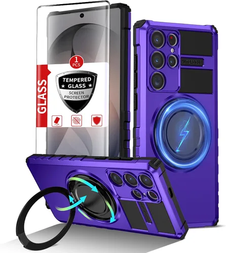 Vista 54 de Funda magnética para Samsung Galaxy Note 20 Ultra compatible con carga inalámbrica MagSafe, con 1 protector de pantalla, anillo de soporte integrado
