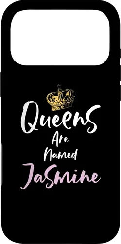 Vista 22 de Jasmine Name Queen - Carcasa para iPhone 17, color rosa y negro